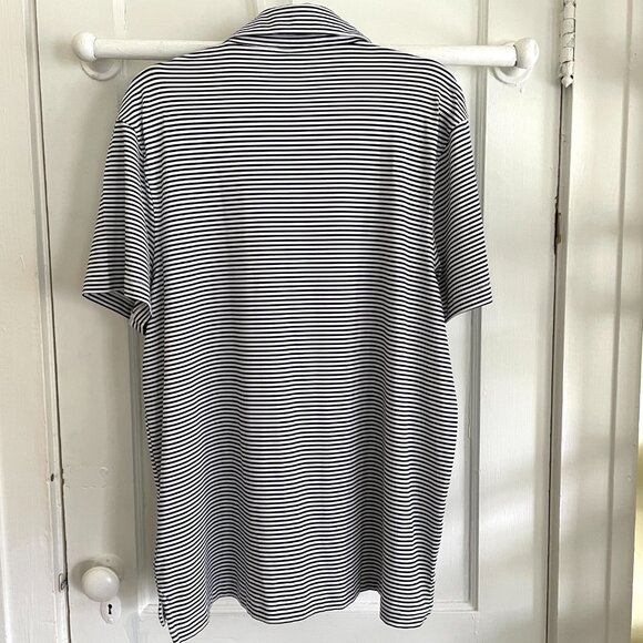 Men's J Crew Performance Polo | Navy and White Striped | Size XL | NWOT - Picture 2 of 5